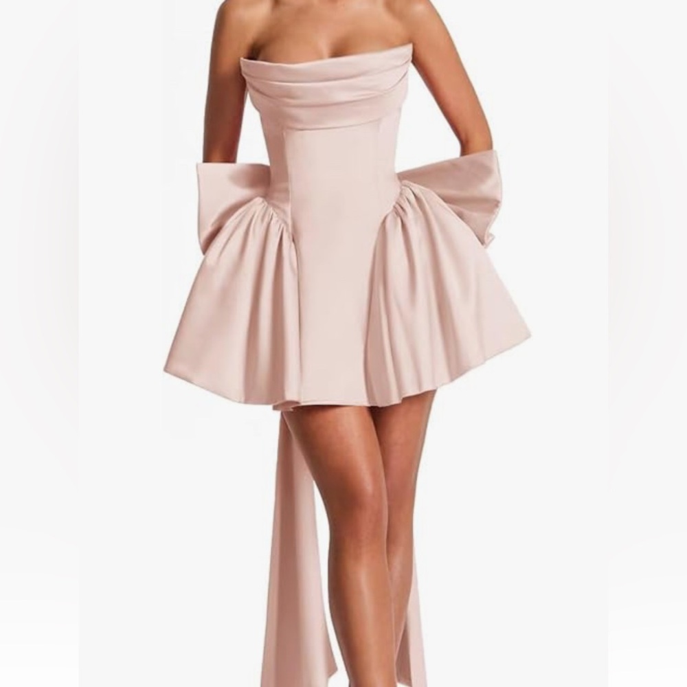 Elegant Pink Strapless Dress